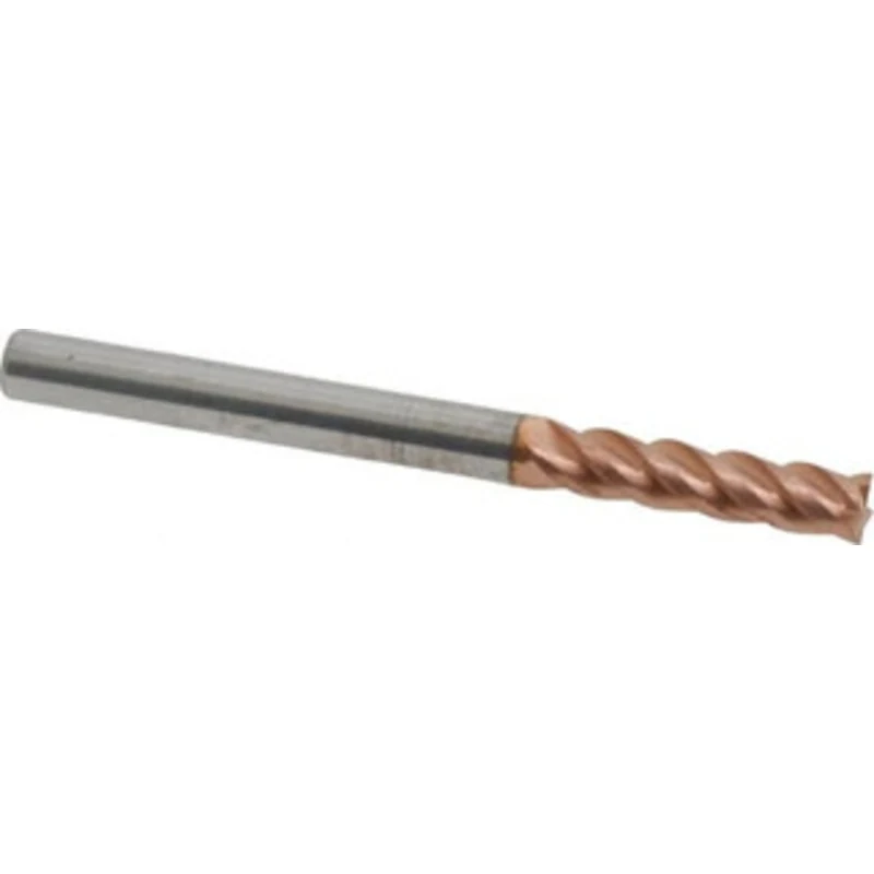 PROMAX Tools 1/8, 1/2 LOC, 1/8 Shank Diam, 1-1/2 OAL, 4 Flute, Solid Carbide Square End Mill Single End, TiCN Finish,...